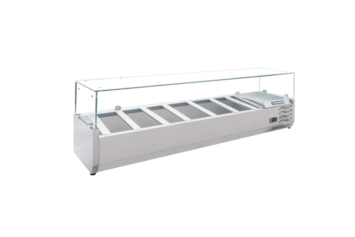 Enhanced Refrigeration CTSP - 60 - 15G - HC 60" Countertop Refrigerated Sandwich/Toppings Station with Glass Cover - Enhanced Refrigeration - Enhanced Equipment