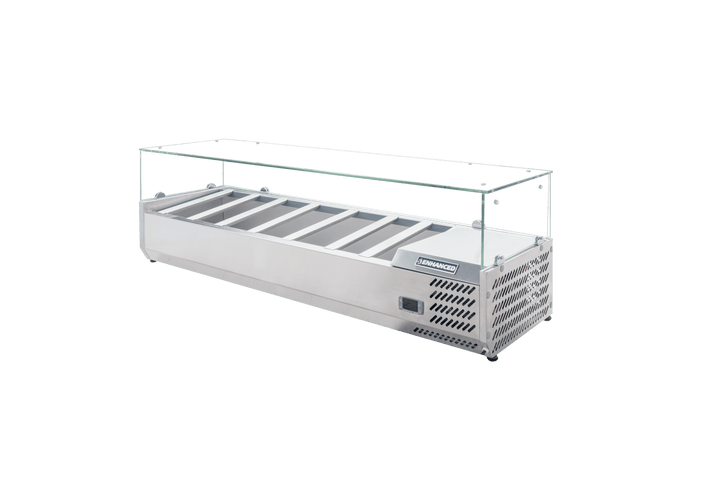 Enhanced Refrigeration CTSP - 60 - 15G - HC 60" Countertop Refrigerated Sandwich/Toppings Station with Glass Cover - Enhanced Refrigeration - Enhanced Equipment