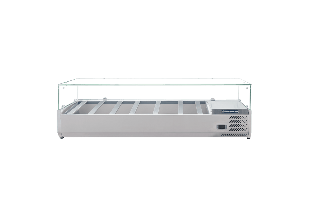 Enhanced Refrigeration CTSP - 60 - 15G - HC 60" Countertop Refrigerated Sandwich/Toppings Station with Glass Cover - Enhanced Refrigeration - Enhanced Equipment