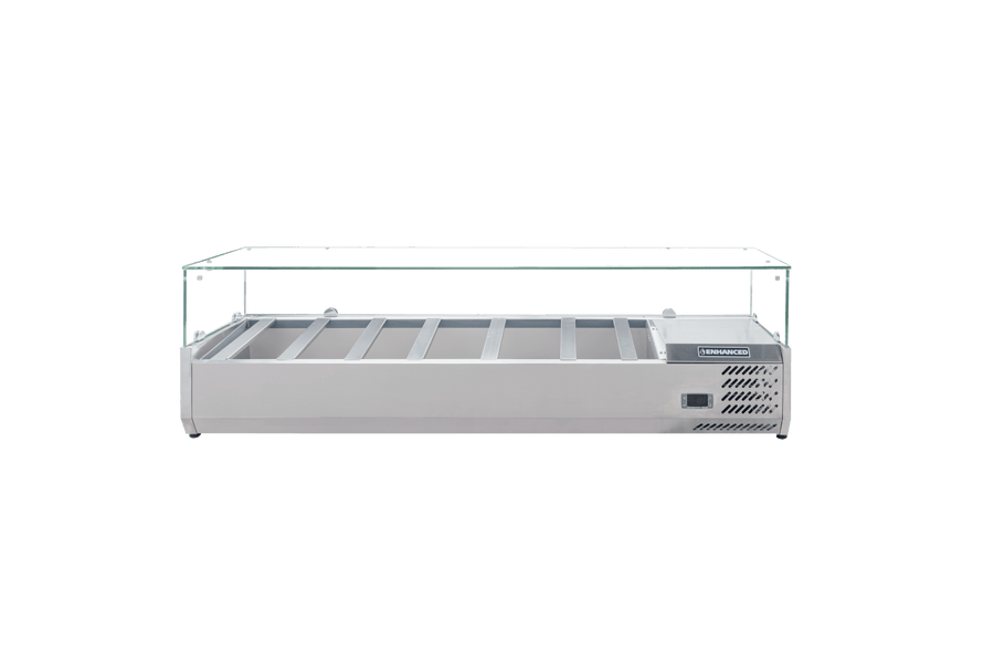 Enhanced Refrigeration CTSP - 60 - 15G - HC 60" Countertop Refrigerated Sandwich/Toppings Station with Glass Cover - Enhanced Refrigeration - Enhanced Equipment