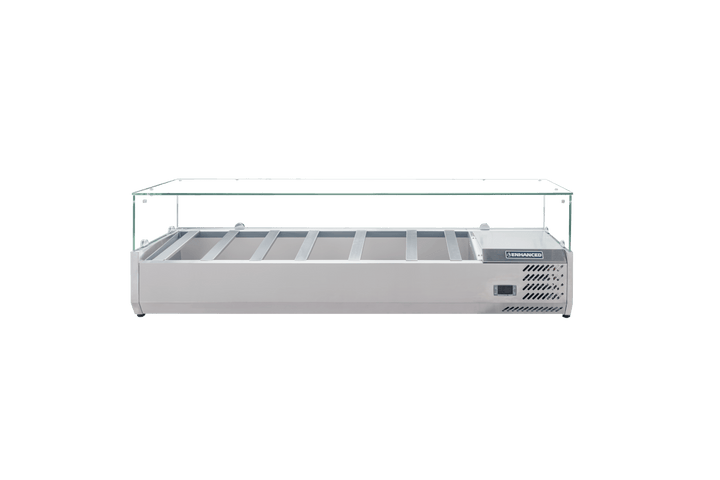 Enhanced Refrigeration CTSP - 60 - 15G - HC 60" Countertop Refrigerated Sandwich/Toppings Station with Glass Cover - Enhanced Refrigeration - Enhanced Equipment