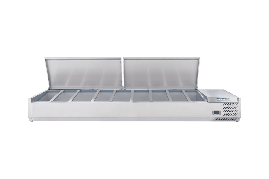 Enhanced Refrigeration CTSP - 78 - 15 - HC 78" W x 15" D Refrigerated Countertop Sandwich/Toppings Prep Station - Enhanced Refrigeration - Enhanced Equipment