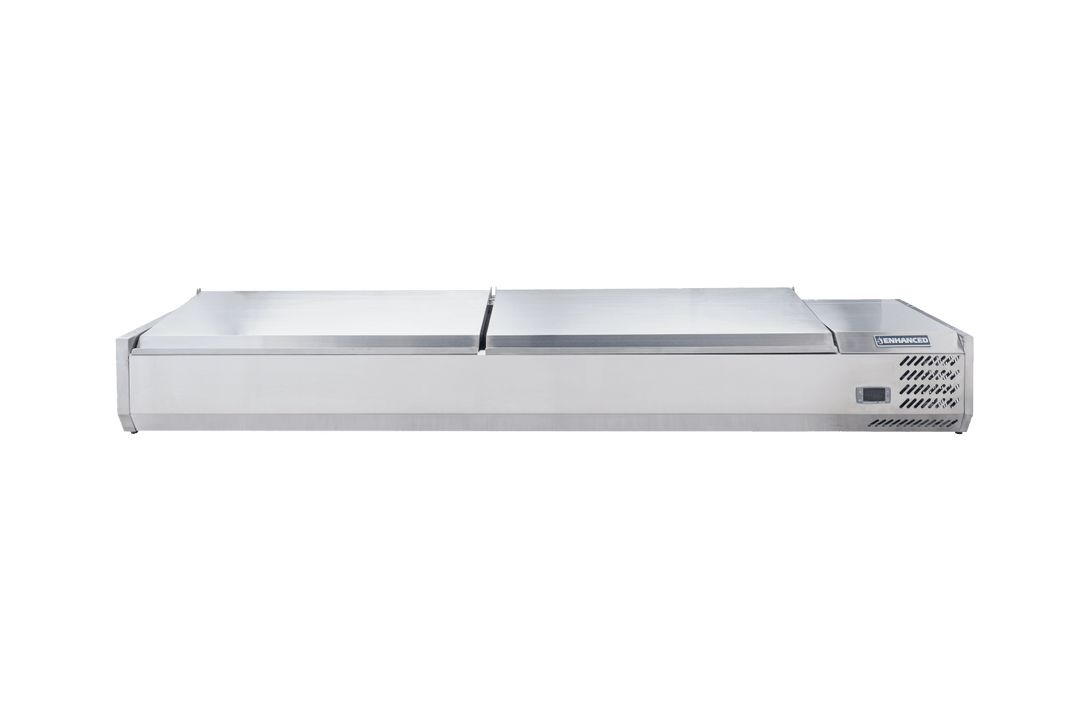 Enhanced Refrigeration CTSP - 78 - 15 - HC 78" W x 15" D Refrigerated Countertop Sandwich/Toppings Prep Station - Enhanced Refrigeration - Enhanced Equipment