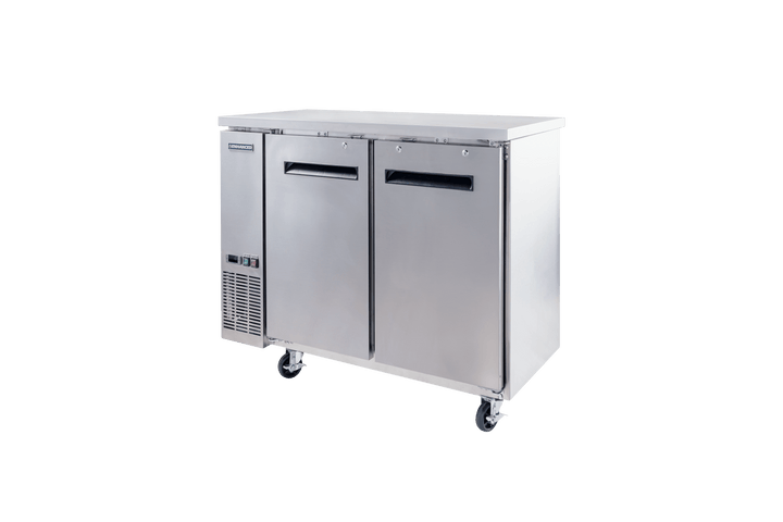 Enhanced Refrigeration EBB - 24 - 48FSS - HC 48" Back Bar Cooler with 2 Solid Doors, Stainless Steel Exterior - Enhanced Refrigeration - Enhanced Equipment