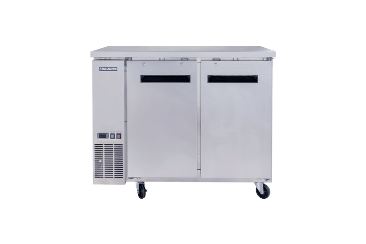 Enhanced Refrigeration EBB - 24 - 48FSS - HC 48" Back Bar Cooler with 2 Solid Doors, Stainless Steel Exterior - Enhanced Refrigeration - Enhanced Equipment