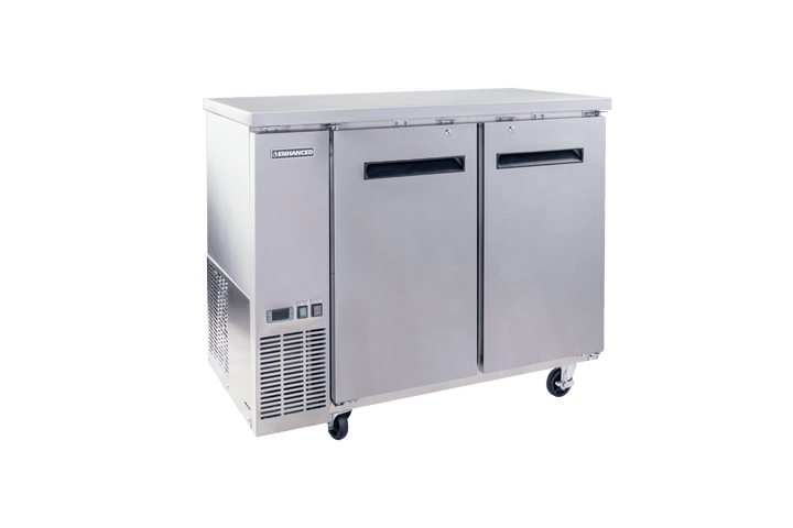 Enhanced Refrigeration EBB - 24 - 48FSS - HC 48" Back Bar Cooler with 2 Solid Doors, Stainless Steel Exterior - Enhanced Refrigeration - Enhanced Equipment