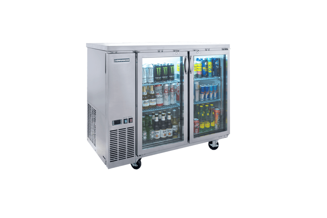 Enhanced Refrigeration EBB - 24 - 48GSS - HC Enhanced 48" Back Bar Cooler with 2 Glass Doors - Enhanced Refrigeration - Enhanced Equipment