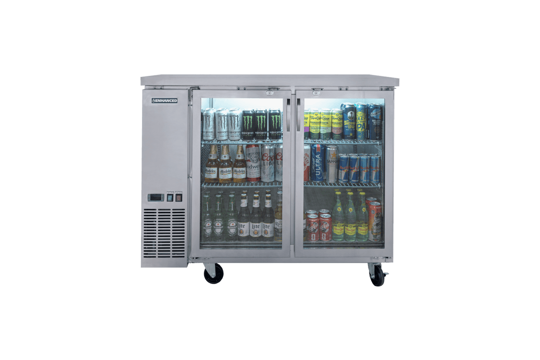 Enhanced Refrigeration EBB - 24 - 48GSS - HC Enhanced 48" Back Bar Cooler with 2 Glass Doors - Enhanced Refrigeration - Enhanced Equipment