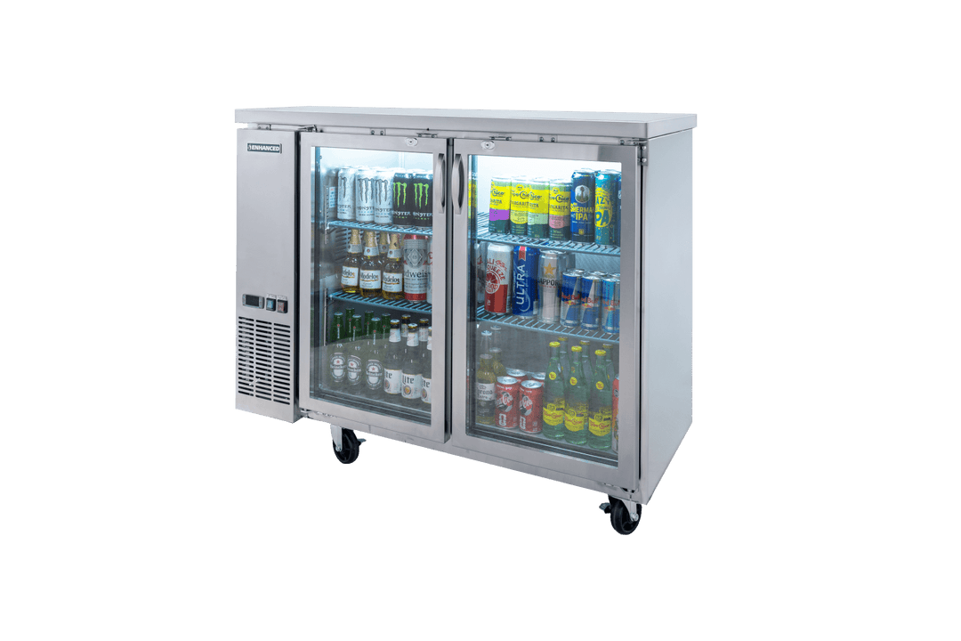 Enhanced Refrigeration EBB - 24 - 48GSS - HC Enhanced 48" Back Bar Cooler with 2 Glass Doors - Enhanced Refrigeration - Enhanced Equipment