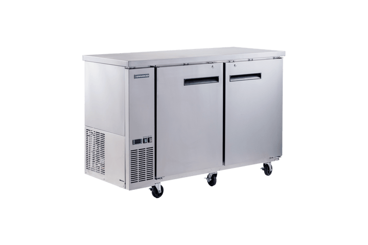 Enhanced Refrigeration EBB - 24 - 60FSS - HC 60" x 24" Back Bar Cooler with Stainless Steel Exterior, 2 Solid Doors - Enhanced Refrigeration - Enhanced Equipment