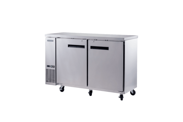 Enhanced Refrigeration EBB - 24 - 60FSS - HC 60" x 24" Back Bar Cooler with Stainless Steel Exterior, 2 Solid Doors - Enhanced Refrigeration - Enhanced Equipment
