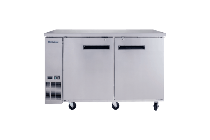 Enhanced Refrigeration EBB - 24 - 60FSS - HC 60" x 24" Back Bar Cooler with Stainless Steel Exterior, 2 Solid Doors - Enhanced Refrigeration - Enhanced Equipment