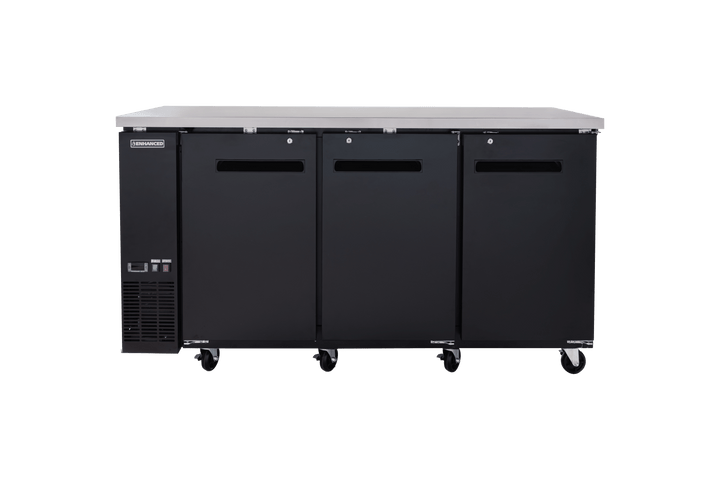 Enhanced Refrigeration EBB - 24 - 72F - HC Enhanced 72" Back Bar Cooler, 3 Solid Doors - Enhanced Refrigeration - Enhanced Equipment