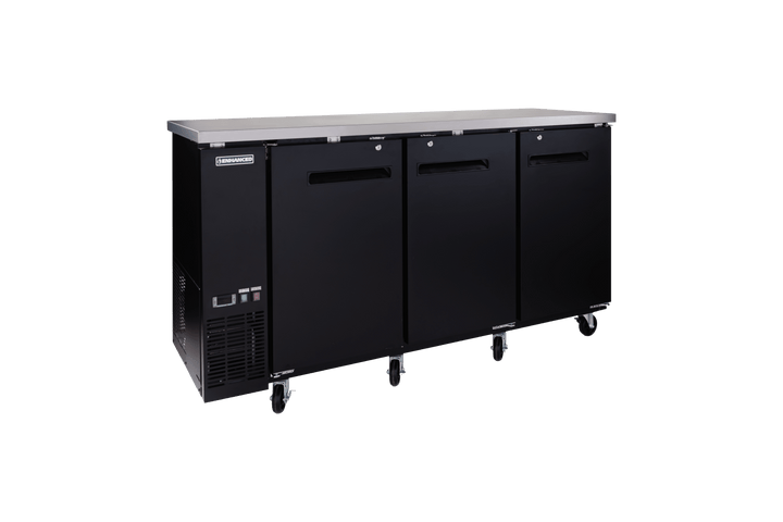 Enhanced Refrigeration EBB - 24 - 72F - HC Enhanced 72" Back Bar Cooler, 3 Solid Doors - Enhanced Refrigeration - Enhanced Equipment