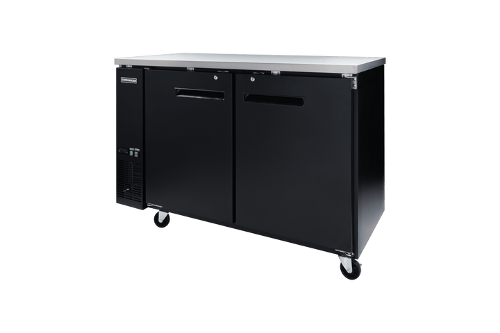Enhanced Refrigeration EBB - 2F - HC Back Bar Cooler 27" D, Black Exterior, Stainless Steel Top, 2 - Door - Enhanced Refrigeration - Enhanced Equipment