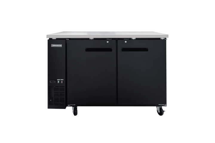 Enhanced Refrigeration EBB - 2F - HC Back Bar Cooler 27" D, Black Exterior, Stainless Steel Top, 2 - Door - Enhanced Refrigeration - Enhanced Equipment