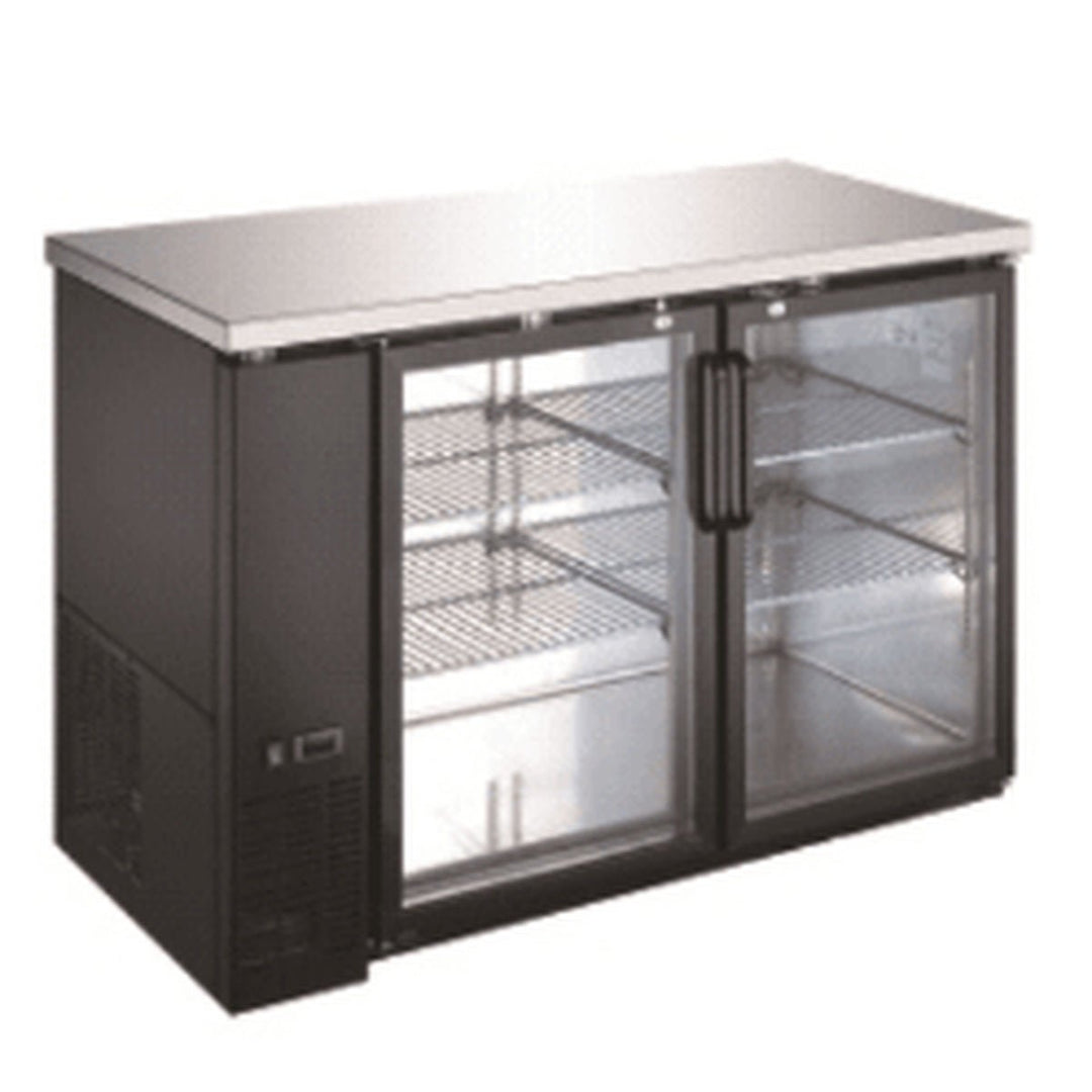 Enhanced Refrigeration EBB-2G-SS-HC Enhanced 58" Back Bar Cooler, 2 Glass Doors, Stainless Steel Exterior - Enhanced Refrigeration - Refrigeration - Enhanced Equipment