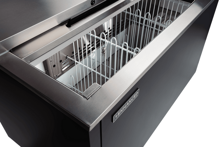 Enhanced Refrigeration EBC - 65 - HC Enhanced Bottle Cooler Refrigerator, 65" Wide, Black, 2 - Slide Top Doors - Enhanced Refrigeration - Enhanced Equipment