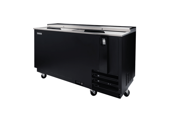 Enhanced Refrigeration EBC - 65 - HC Enhanced Bottle Cooler Refrigerator, 65" Wide, Black, 2 - Slide Top Doors - Enhanced Refrigeration - Enhanced Equipment