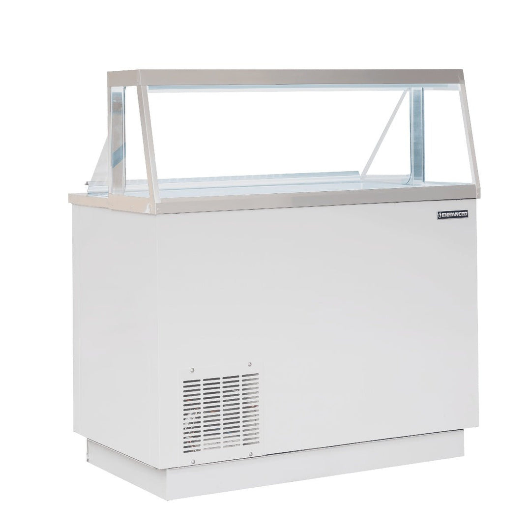 Enhanced Refrigeration EDC-46-HC 46" Dipping Cabinet with Sneeze Guard, White - Enhanced Refrigeration - Freezer/Dipping Cabinet - Enhanced Equipment