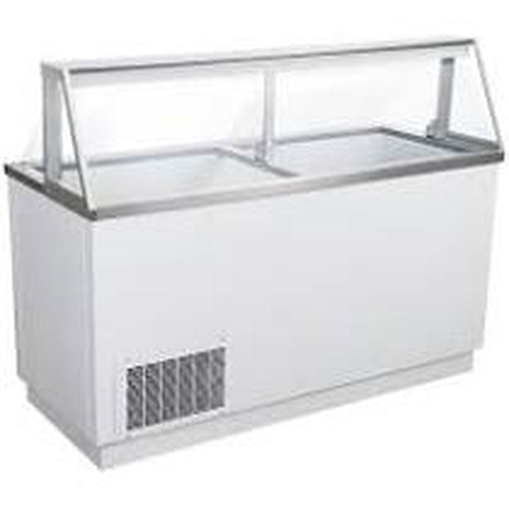 Enhanced Refrigeration EDC-66-HC 66" White Dipping Cabinet with Sneeze Guard - Enhanced Refrigeration - Freezer/Dipping Cabinet - Enhanced Equipment