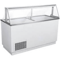 Enhanced Refrigeration EDC-66-HC 66" White Dipping Cabinet with Sneeze Guard - Enhanced Refrigeration - Freezer/Dipping Cabinet - Enhanced Equipment