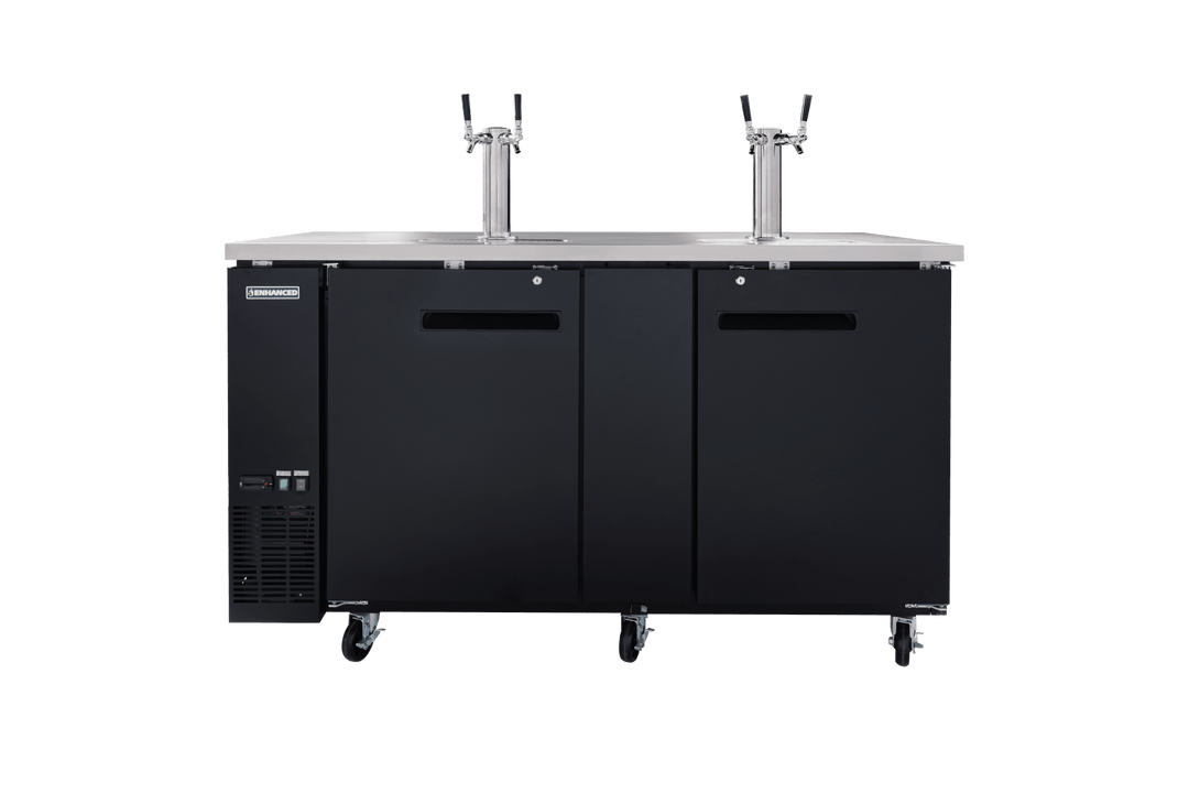 Enhanced Refrigeration EDD - 3 - HC Enhanced Draft Beer Dispenser Refrigerator, 2 - Towers, Black Exterior - Enhanced Refrigeration - Enhanced Equipment