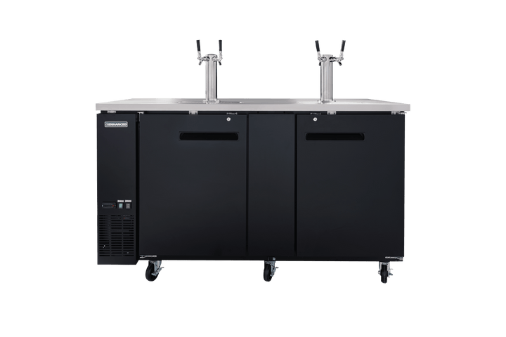 Enhanced Refrigeration EDD - 3 - HC Enhanced Draft Beer Dispenser Refrigerator, 2 - Towers, Black Exterior - Enhanced Refrigeration - Enhanced Equipment