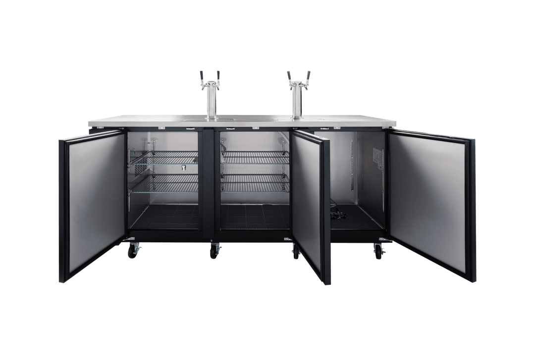 Enhanced Refrigeration EDD-4-HC Draft Beer Dispenser Refrigerator, 2-Towers, Black Exterior - Enhanced Refrigeration - Refrigeration - Enhanced Equipment