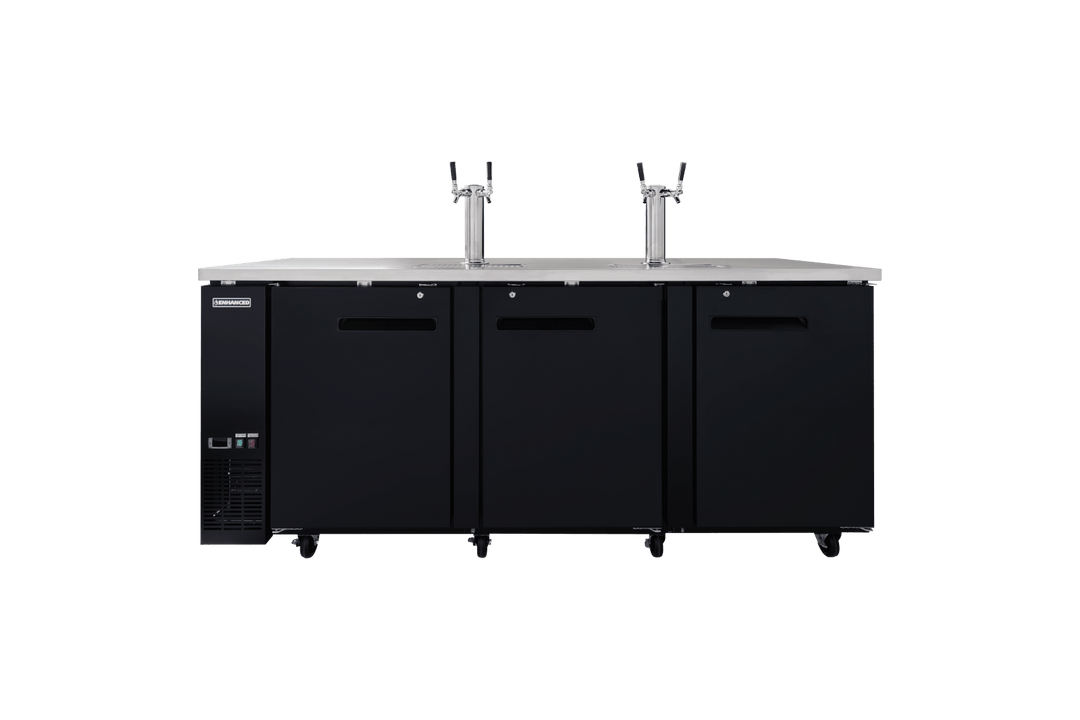 Enhanced Refrigeration EDD-4-HC Draft Beer Dispenser Refrigerator, 2-Towers, Black Exterior - Enhanced Refrigeration - Refrigeration - Enhanced Equipment