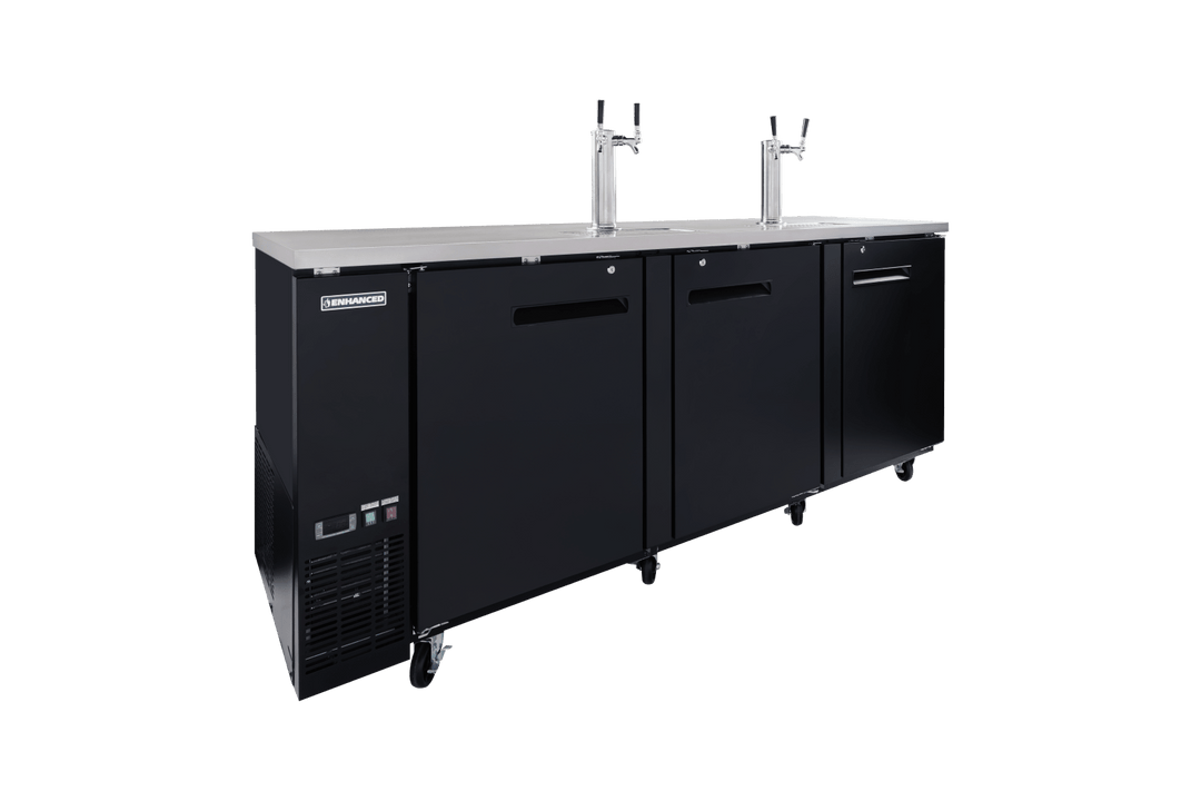 Enhanced Refrigeration EDD-4-HC Draft Beer Dispenser Refrigerator, 2-Towers, Black Exterior - Enhanced Refrigeration - Refrigeration - Enhanced Equipment