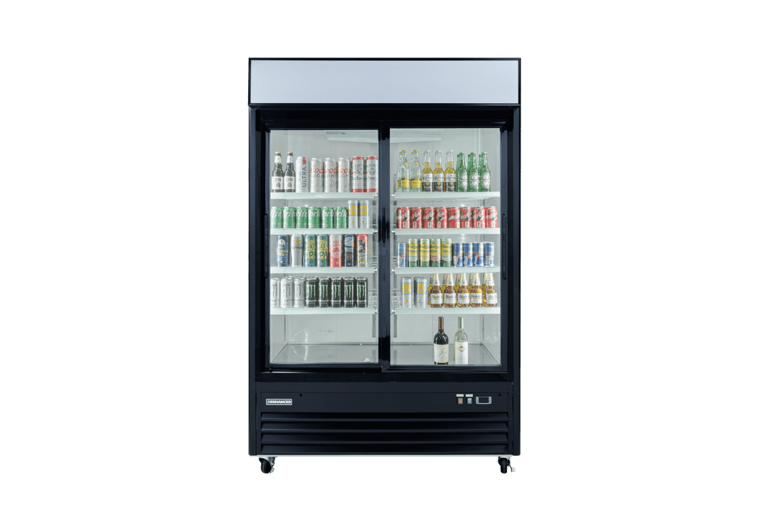Enhanced Refrigeration EGDM - 45R - SD - HC 45 cu. ft. 2 - Door Sliding Glass Merchandiser Refrigerator, Black Exterior - Enhanced Refrigeration - Refrigeration - Enhanced Equipment