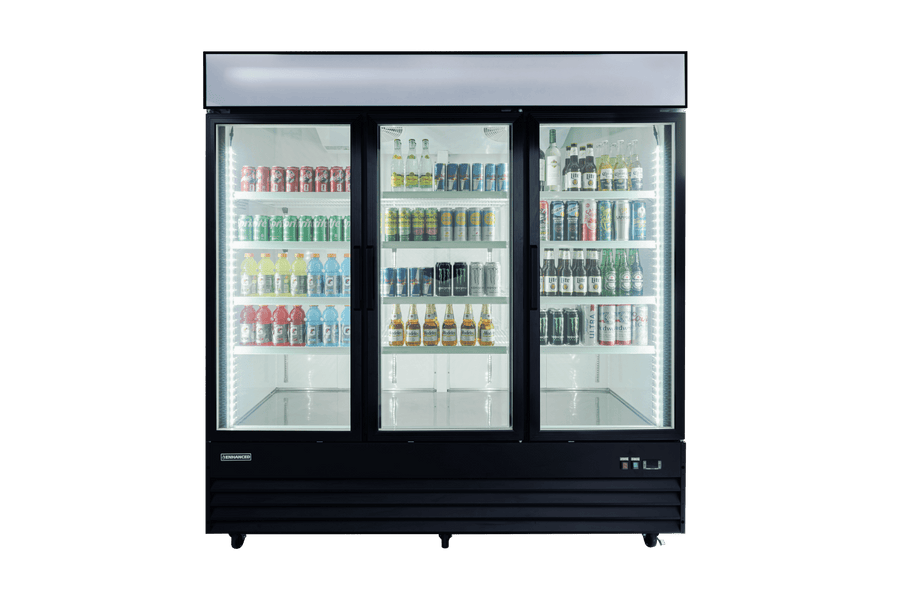 Enhanced Refrigeration EGDM - 60R - HC Enhanced 3 - Door Glass Merchandiser Refrigerator, Black Exterior - Enhanced Refrigeration - Refrigeration - Enhanced Equipment