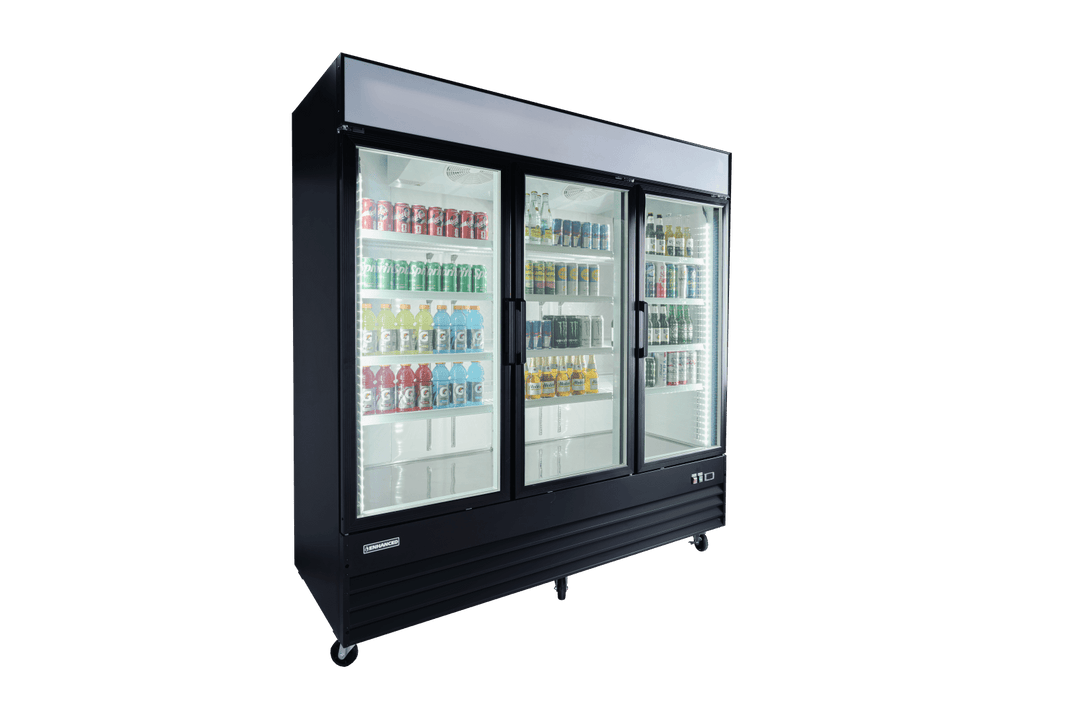 Enhanced Refrigeration EGDM - 60R - HC Enhanced 3 - Door Glass Merchandiser Refrigerator, Black Exterior - Enhanced Refrigeration - Refrigeration - Enhanced Equipment