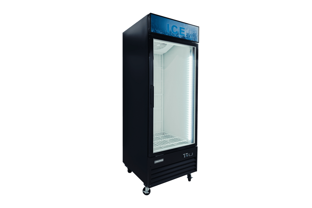 Enhanced Refrigeration EGDM - ICE1 - HC Single Glass Door Ice Merchandiser Freezer, 23 Cu. Ft., Black - Enhanced Refrigeration - Enhanced Equipment