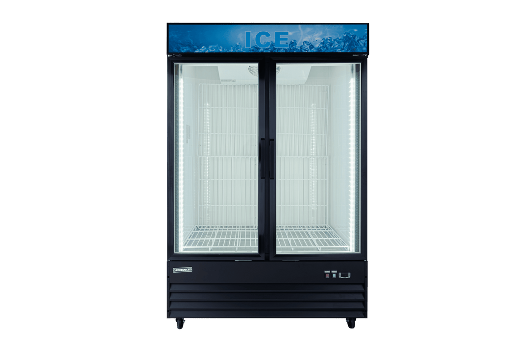 Enhanced Refrigeration EGDM - ICE2 - HC 2 - Door Glass Ice Merchandiser Freezer, 36 cu. ft., Black - Enhanced Refrigeration - Enhanced Equipment