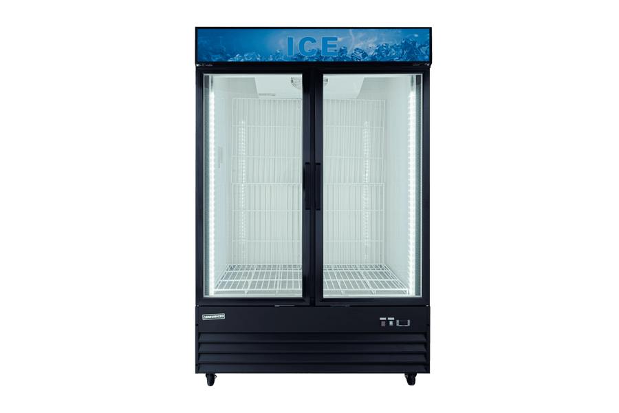 Enhanced Refrigeration EGDM - ICE2 - HC 2 - Door Glass Ice Merchandiser Freezer, 36 cu. ft., Black - Enhanced Refrigeration - Enhanced Equipment