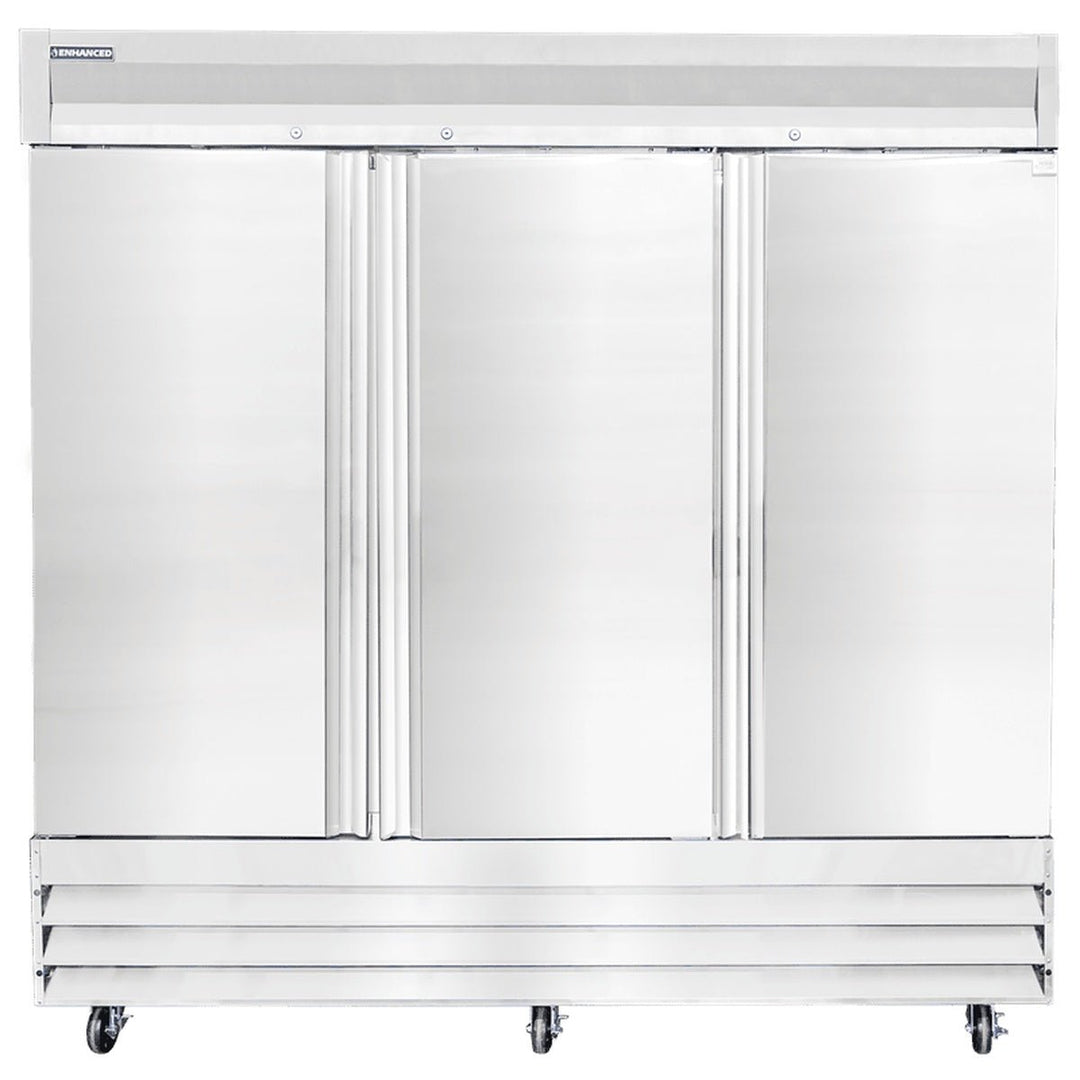 Enhanced Refrigeration ERS-72F-HC 3-Door Solid Reach-In Freezer, 72 Cu. Ft. - Enhanced Refrigeration - Refrigeration - Enhanced Equipment