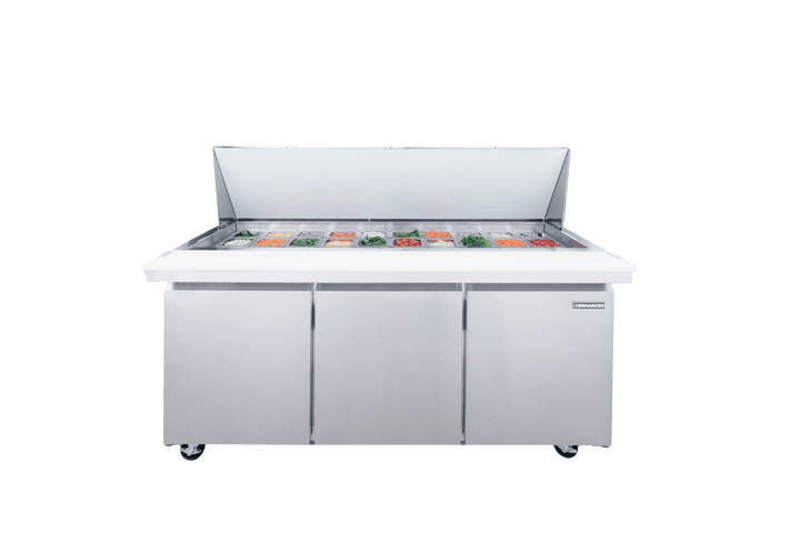 Enhanced Refrigeration ESPM - 72 - 30 - HC Enhanced 72" Mega Top Refrigerated Sandwich/Salad Prep Table - Enhanced Refrigeration TH - XX - Refrigeration - Enhanced Equipment