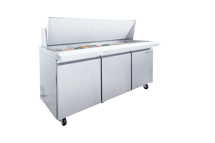 Enhanced Refrigeration ESPM - 72 - 30 - HC Enhanced 72" Mega Top Refrigerated Sandwich/Salad Prep Table - Enhanced Refrigeration TH - XX - Refrigeration - Enhanced Equipment