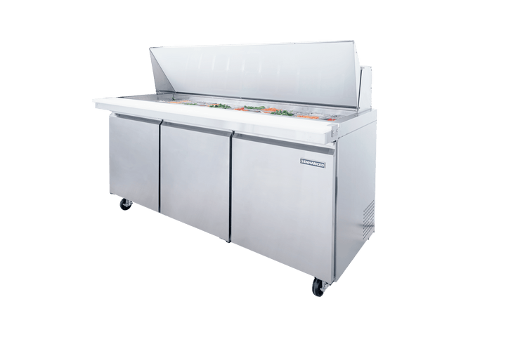 Enhanced Refrigeration ESPM - 72 - 30 - HC Enhanced 72" Mega Top Refrigerated Sandwich/Salad Prep Table - Enhanced Refrigeration TH - XX - Refrigeration - Enhanced Equipment
