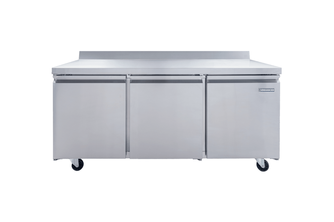 Enhanced Refrigeration EWT - 72R - HC 72" Three - Door Worktop Refrigerator - Enhanced Refrigeration TH - XX - Enhanced Equipment
