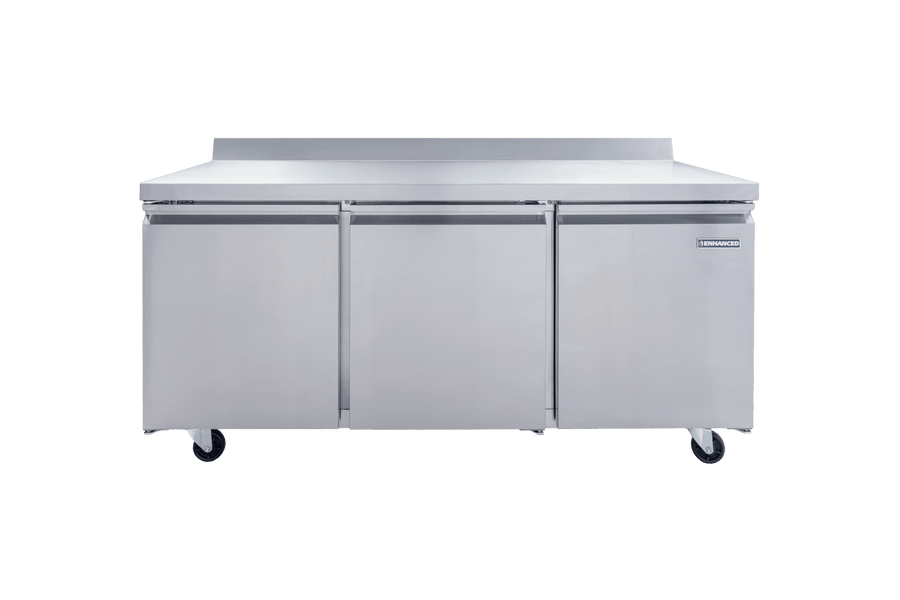 Enhanced Refrigeration EWT - 72R - HC 72" Three - Door Worktop Refrigerator - Enhanced Refrigeration TH - XX - Enhanced Equipment