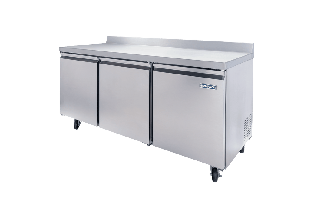 Enhanced Refrigeration EWT - 72R - HC 72" Three - Door Worktop Refrigerator - Enhanced Refrigeration TH - XX - Enhanced Equipment