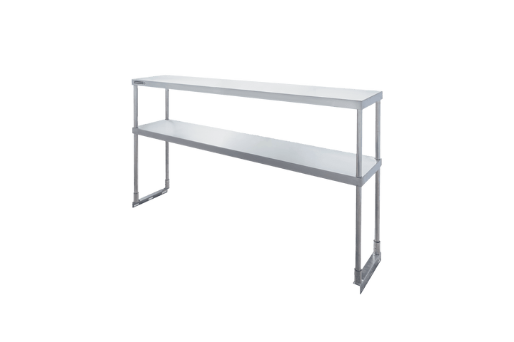 Enhanced SS & Equipment E-DOS-1261 Custom Double Tier Stainless Steel Overshelf 12" x 60-1/4" x 32"H - Enhanced SS & Equipment - Enhanced Equipment
