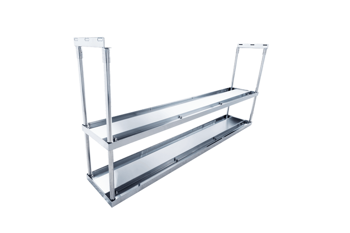 Enhanced SS & Equipment E-DOS-1261 Custom Double Tier Stainless Steel Overshelf 12" x 60-1/4" x 32"H - Enhanced SS & Equipment - Enhanced Equipment