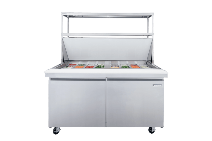 Enhanced SS & Equipment E-DOS-1261 Custom Double Tier Stainless Steel Overshelf 12" x 60-1/4" x 32"H - Enhanced SS & Equipment - Enhanced Equipment