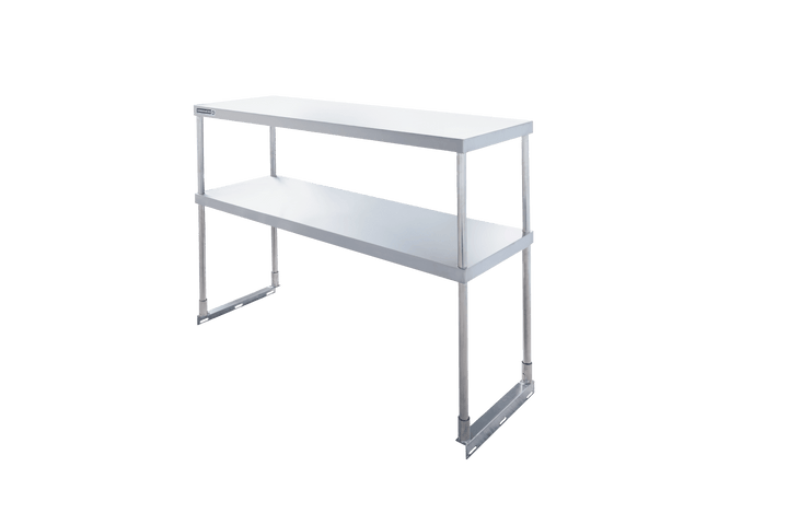 Enhanced SS & Equipment E - DOS - 1647 Enhanced Double Tier Stainless Steel Over Shelf, 16 x 46 - 7/8 x 32H - Enhanced SS & Equipment - Enhanced Equipment