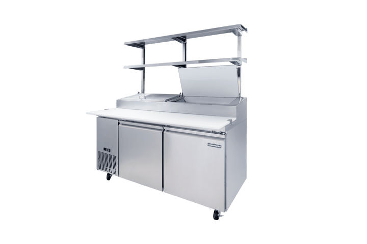 Enhanced SS & Equipment E - DOS - PT1472 Double Tier Stainless Steel Overshelf for Prep Table, 14"x72"x48"H - Enhanced SS & Equipment - Enhanced Equipment
