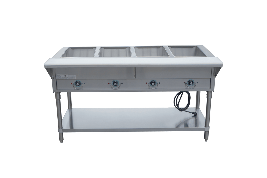 Enhanced SS & Equipment E-EST-4OW-US Hot Food Steam Table, 4-Open Wells, Stainless Steel, 208/240V - Enhanced SS & Equipment - Steam Tables - Enhanced Equipment